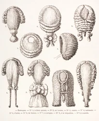Eine Sammlung von Herren- und Damenperücken aus dem 18. Jahrhundert, 1875